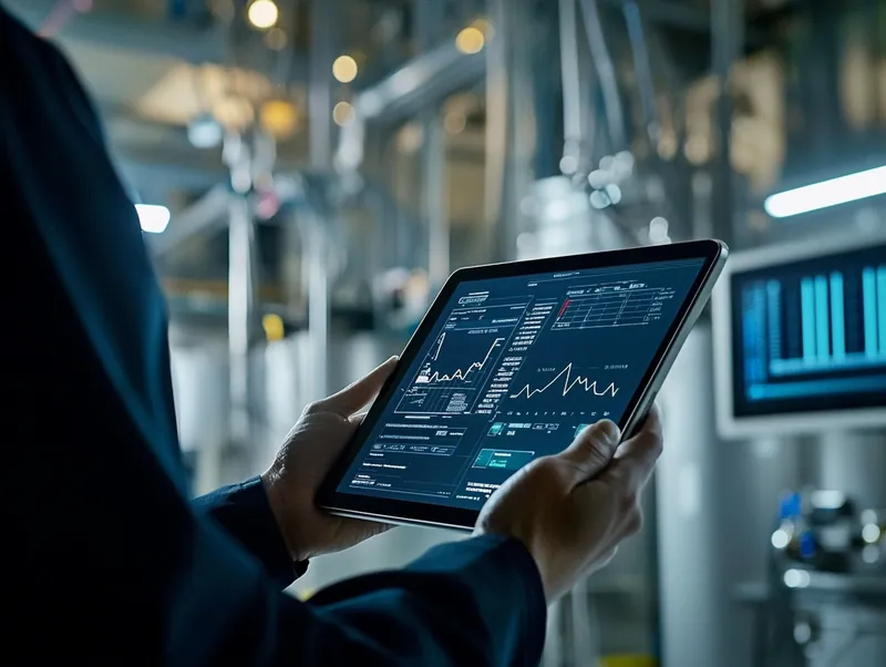 Techniker mit Tablet in einer Industrieanlage