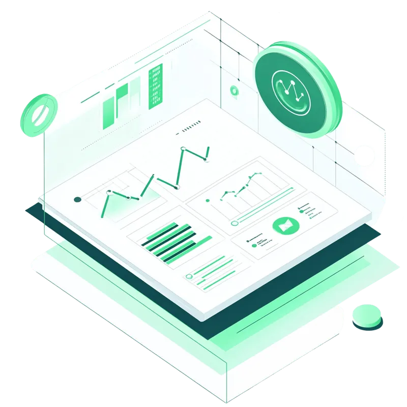 Grafik eines Dashboards mit Verlaufskurven