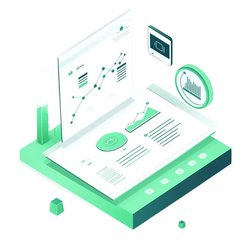 Grafik eines Dashboards mit Diagrammen